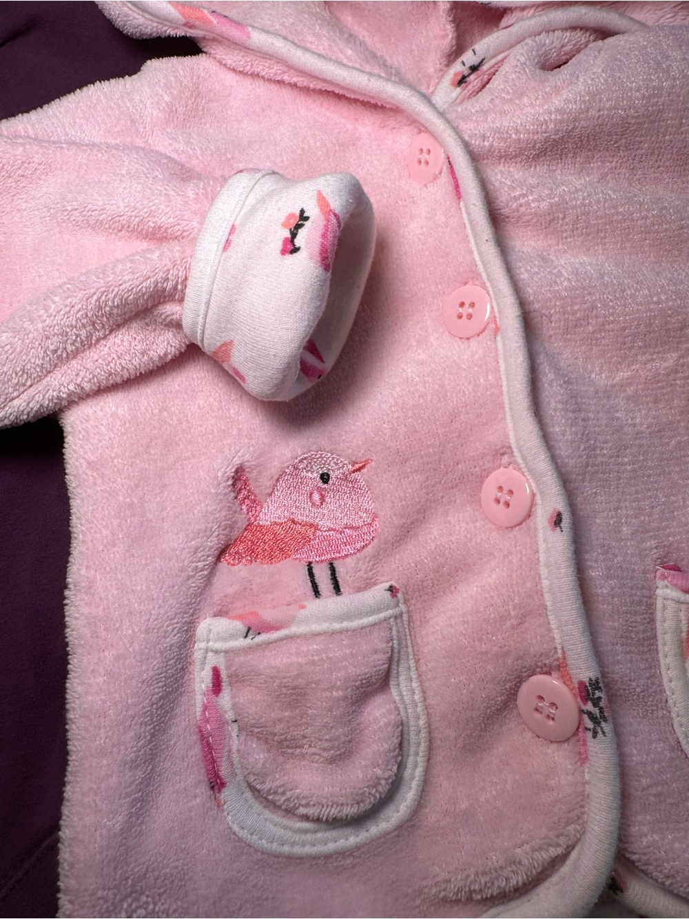 Carters ‘Grandma's Little Sweetie' Bodysuit/Pink Hooded Jacket Set/Diaper Cover - Picture 5 of 9